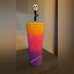 NWT- Starbucks Day of the Dead 2024 tumbler with straw topper 24oz